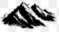 PNG black and white vectors silhouette of *mountain shape* brush stroke, simple clean and clear, isolated on white background --v 6.0 --ar 3:2