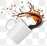 PNG Dynamic coffee splash white mug