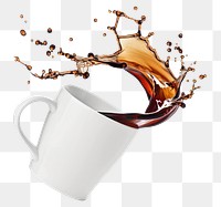 PNG Coffee splash white mug