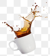 PNG Coffee splash in white mug