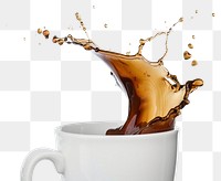 PNG Splashing coffee in white cup