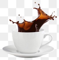 PNG Coffee splash in white cup