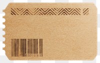 PNG Vintage ticket with barcode