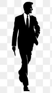 PNG Silhouette spy holding gun confidently