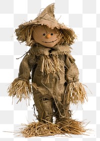 PNG Rustic scarecrow with straw hat