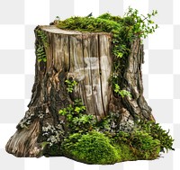 PNG Mossy tree stump with greenery