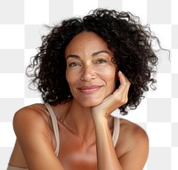 PNG Confident woman with curly hair