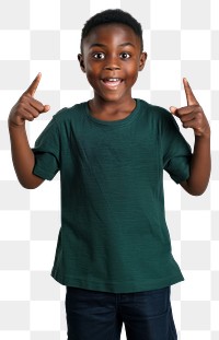 PNG Excited child pointing upwards