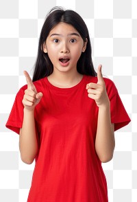 PNG Surprised young woman pointing