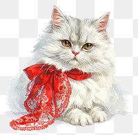 PNG  Elegant fluffy cat with bow