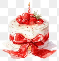 PNG  Festive cake with red ribbon