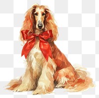 PNG  Elegant dog with red bow