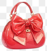 PNG  Glossy red handbag with bow