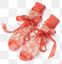 PNG  Elegant lace ribbon socks illustration