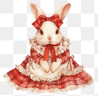 PNG  Adorable bunny in red dress