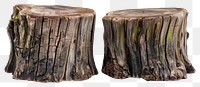 PNG Rustic wooden tree stumps decor