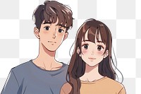 PNG Anime couple portrait illustration