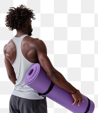 PNG Man holding purple yoga mat