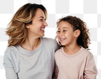 PNG happy smile mom and daughter