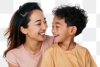 PNG happy smile mom and daughter