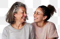 PNG happy smile mom and daughter