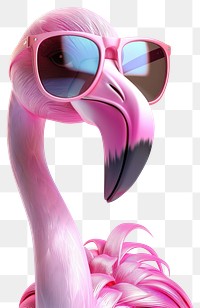 PNG Stylish flamingo wearing sunglasses