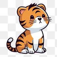 PNG Cute cartoon tiger cub illustration