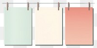 PNG Minimalist hanging blank papers