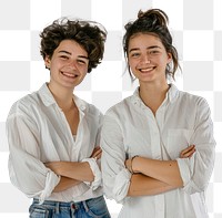 PNG Smiling women in white shirts