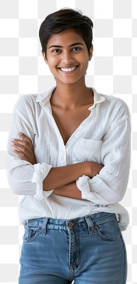 PNG Confident woman in casual attire