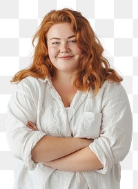 PNG Confident woman with red hair