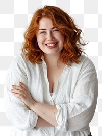 PNG Confident woman with red hair