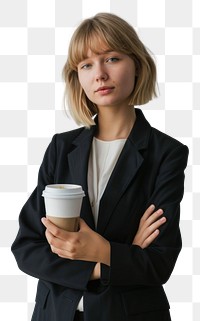 PNG  Professional woman holding coffee