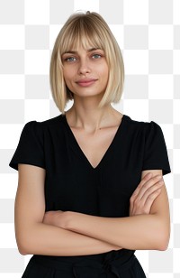 PNG  Confident woman with blonde hair