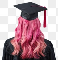 PNG Graduation cap pink hair