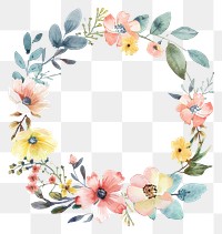 PNG  Elegant watercolor floral wreath