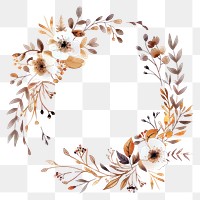 PNG  Elegant floral wreath illustration