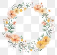 PNG  Delicate floral wreath illustration