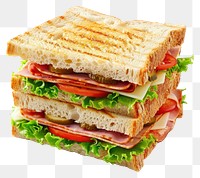 PNG  Delicious stacked ham sandwich