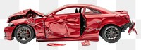 PNG Crashed red sports car model