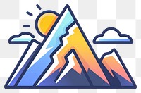 PNG  Vibrant mountain sunrise illustration