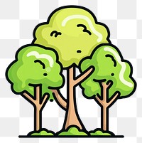 PNG  Vibrant cartoon trees illustration