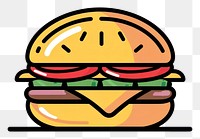 PNG  Colorful cartoon burger illustration