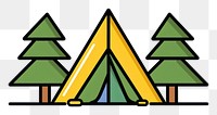 PNG  Camping tent among pine trees