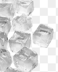 PNG Clear ice cubes on white