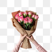 PNG Elegant pink rose bouquet