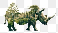 PNG  Rhino nature double exposure art