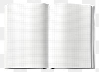 PNG open grid notebook pages, transparent background