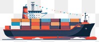 PNG Colorful cargo ship illustration