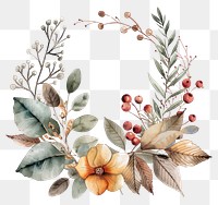 PNG Elegant floral wreath illustration